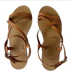 J. Crew Vachetta Leather Sandals. New, never work. Excellent condition. Size 8.